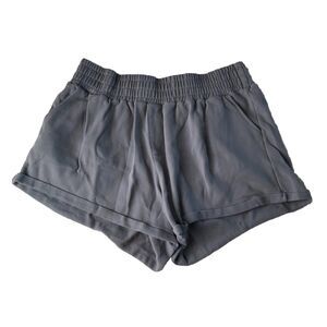 POPFLEX Women’s Active Perfect Lounge Shorts Gray Size 1X Cuffed Hem Pockets